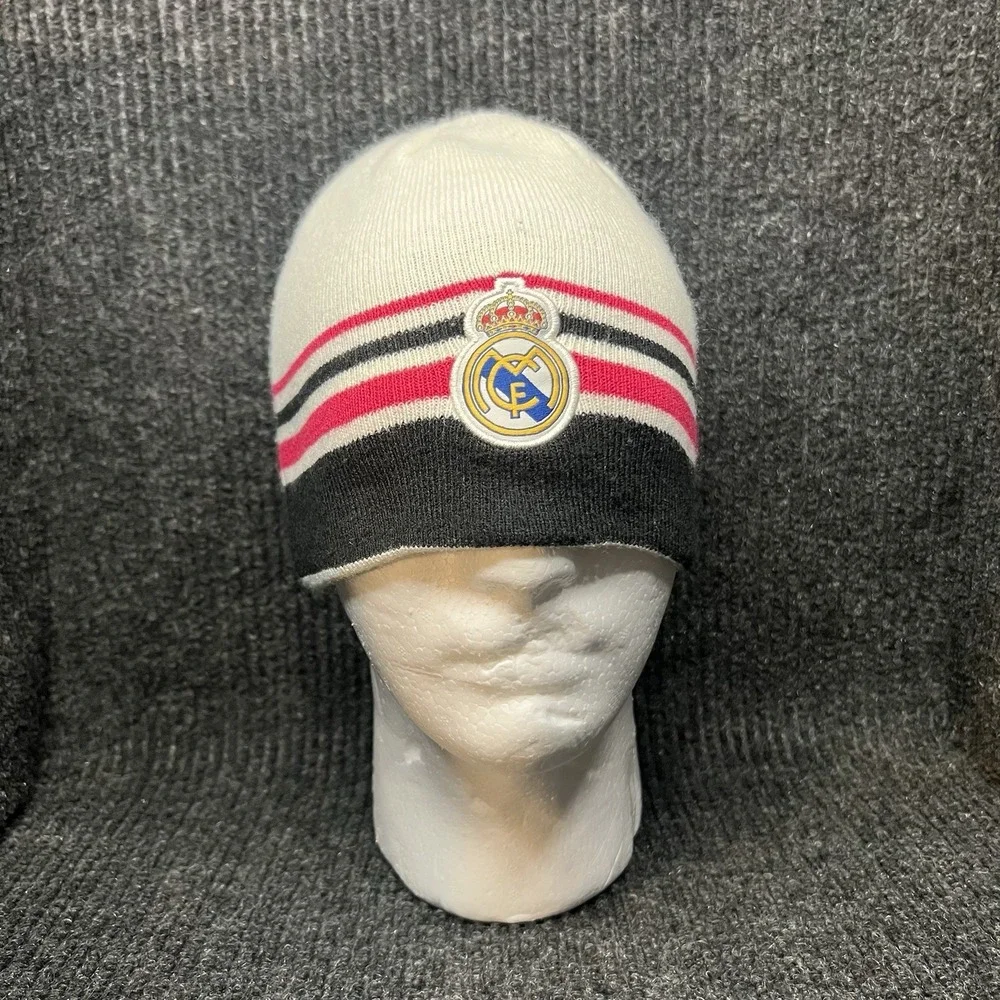 Real Madrid‎ Reversible Beanie Hat White OSFA Soccer Futbol La Liga